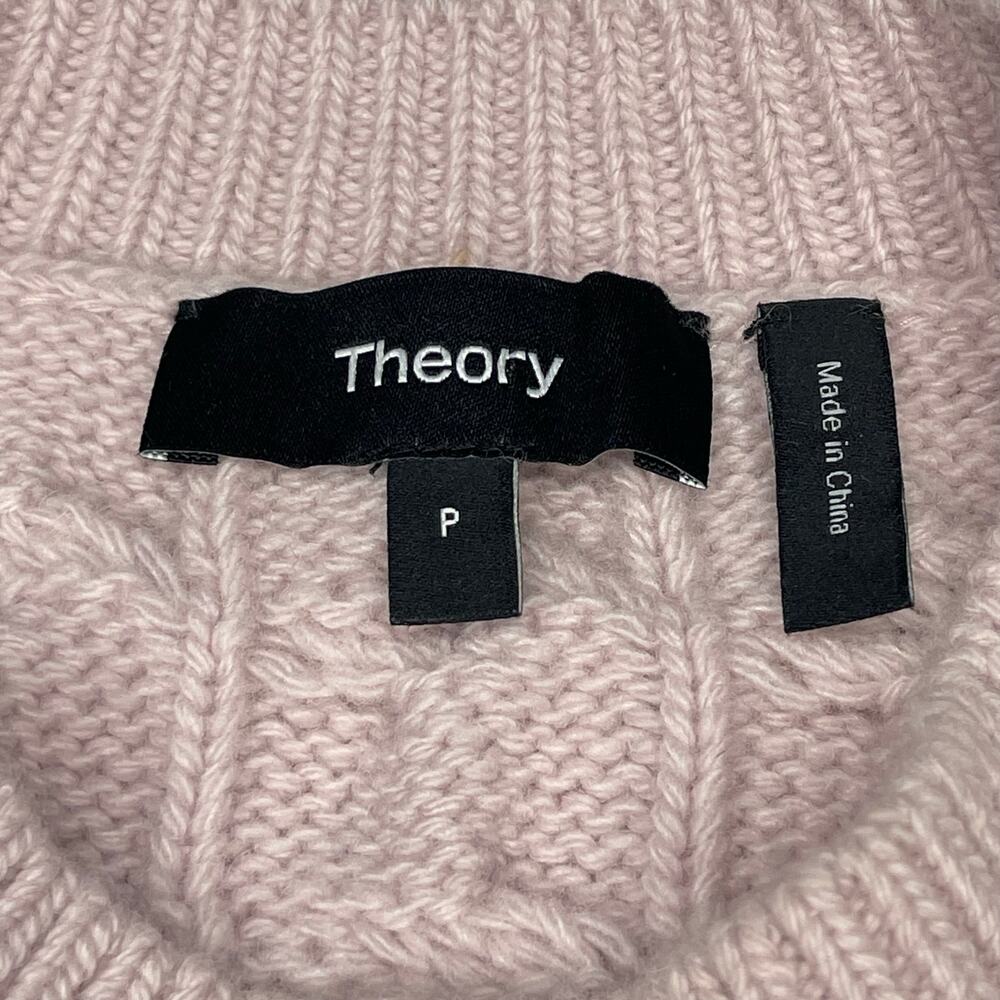 Theory Womens Karenia crew cable knit pullover sweater XS pink wool/cashmere - Picture 6 of 9